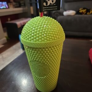 Brand New Starbucks Lime Neon Green Studded Dome Cup Tumbler 30th Anniversary